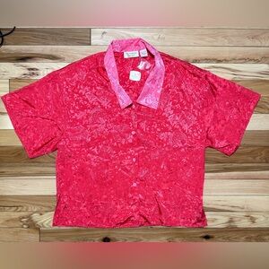 Vintage Victorias Secret Red Rose Gold Label Short Sleeve Night Shirt size S NWT